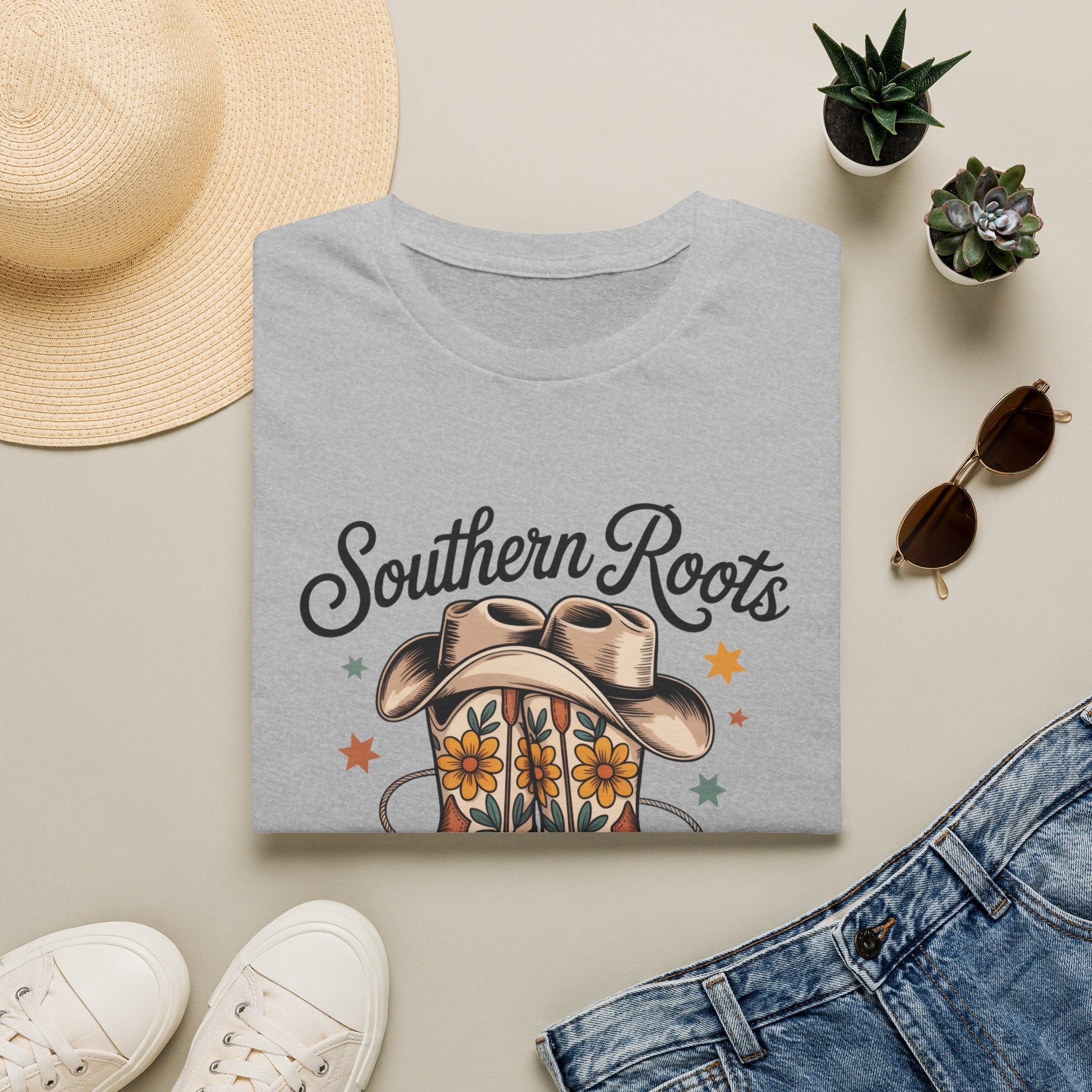 Southern Roots Cowgirl Boots T-Shirt