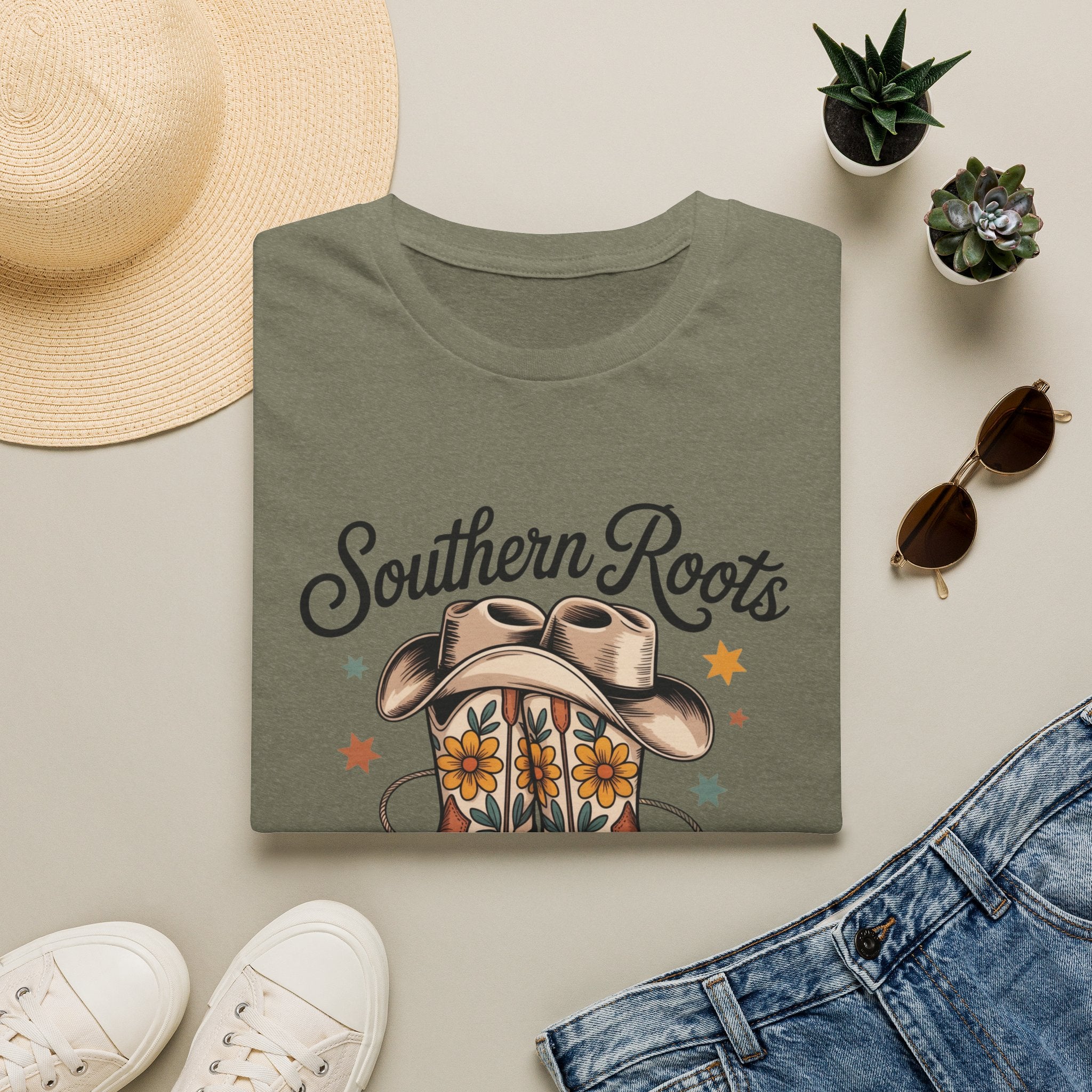 Southern Roots Cowgirl Boots T-Shirt