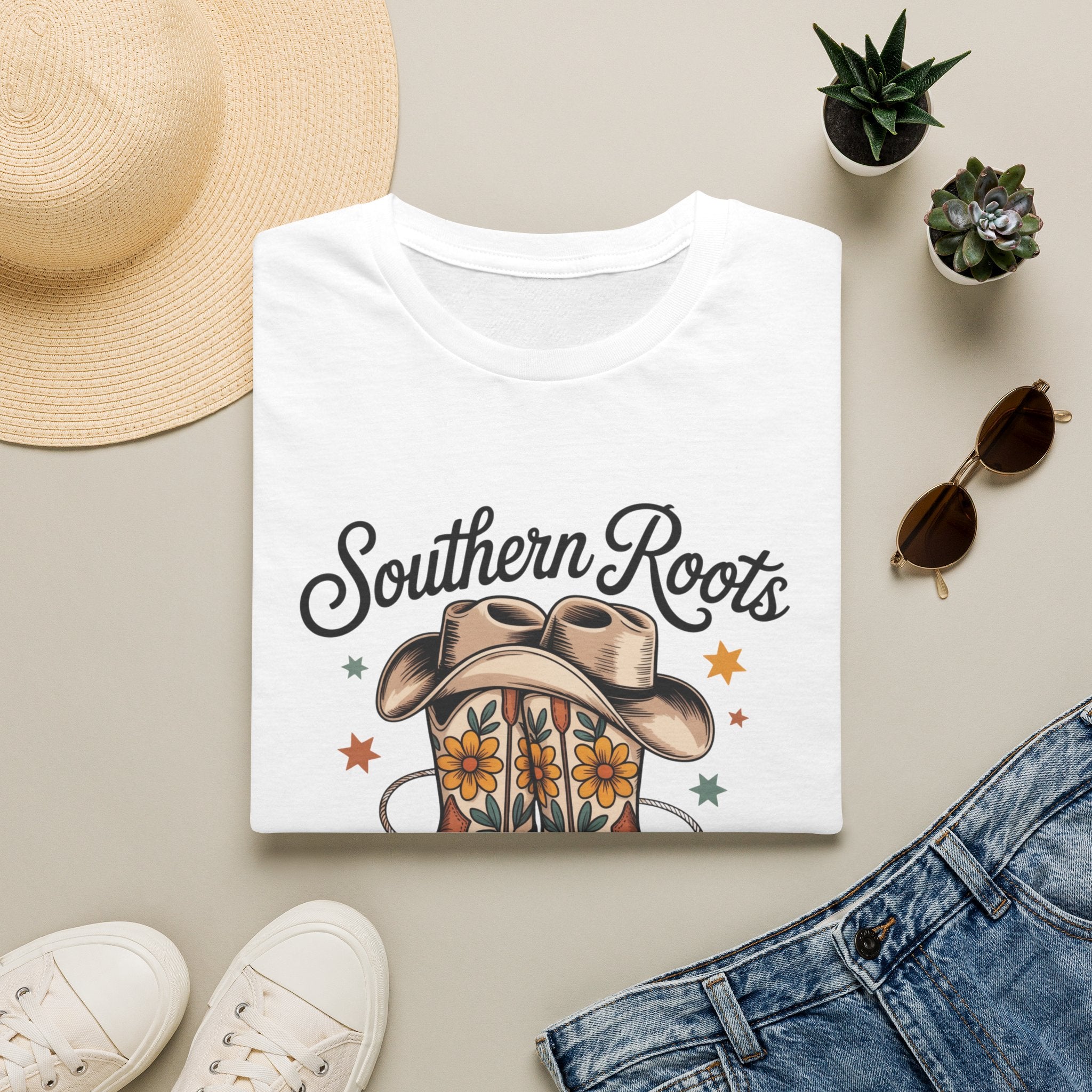 Southern Roots Cowgirl Boots T-Shirt