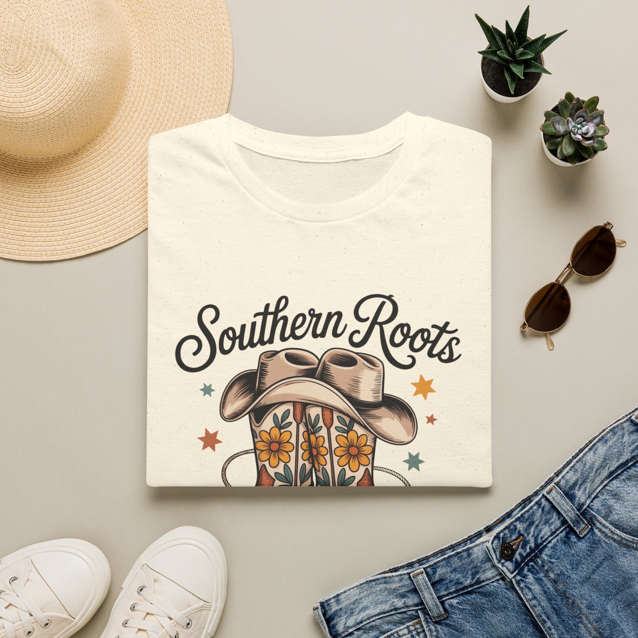 Southern Roots Cowgirl Boots T-Shirt