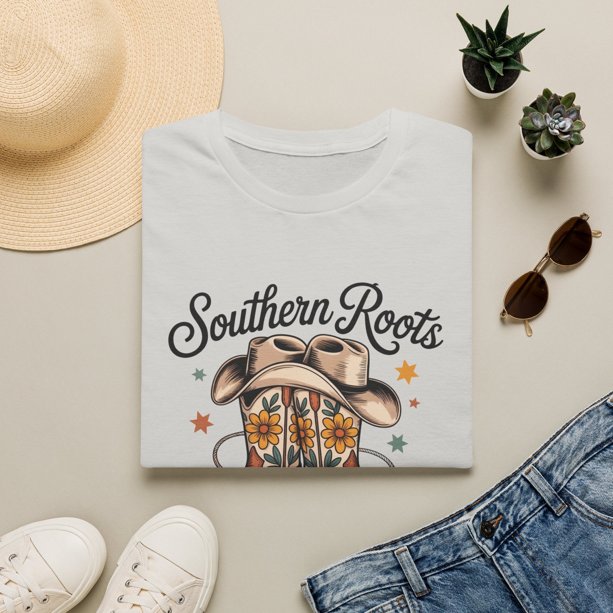 Southern Roots Cowgirl Boots T-Shirt