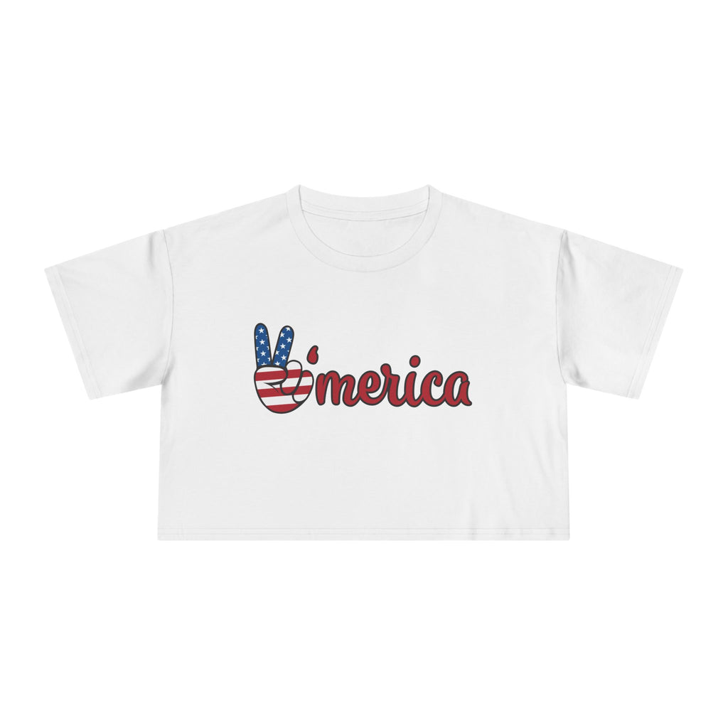 'Merica Peace Sign Crop Tee