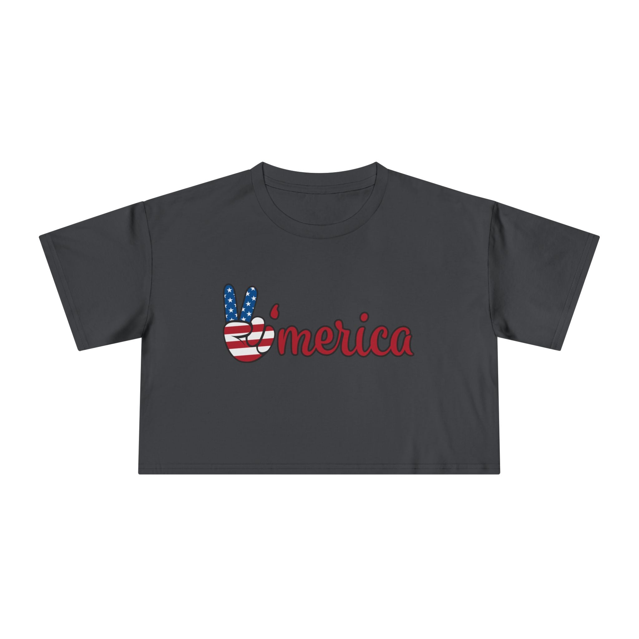 'Merica Peace Sign Crop Tee