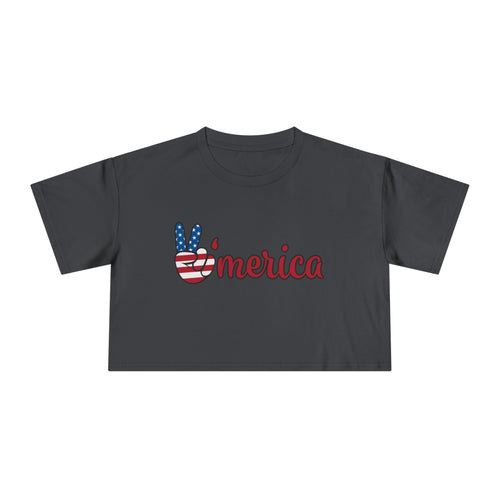 'Merica Peace Sign Crop Tee