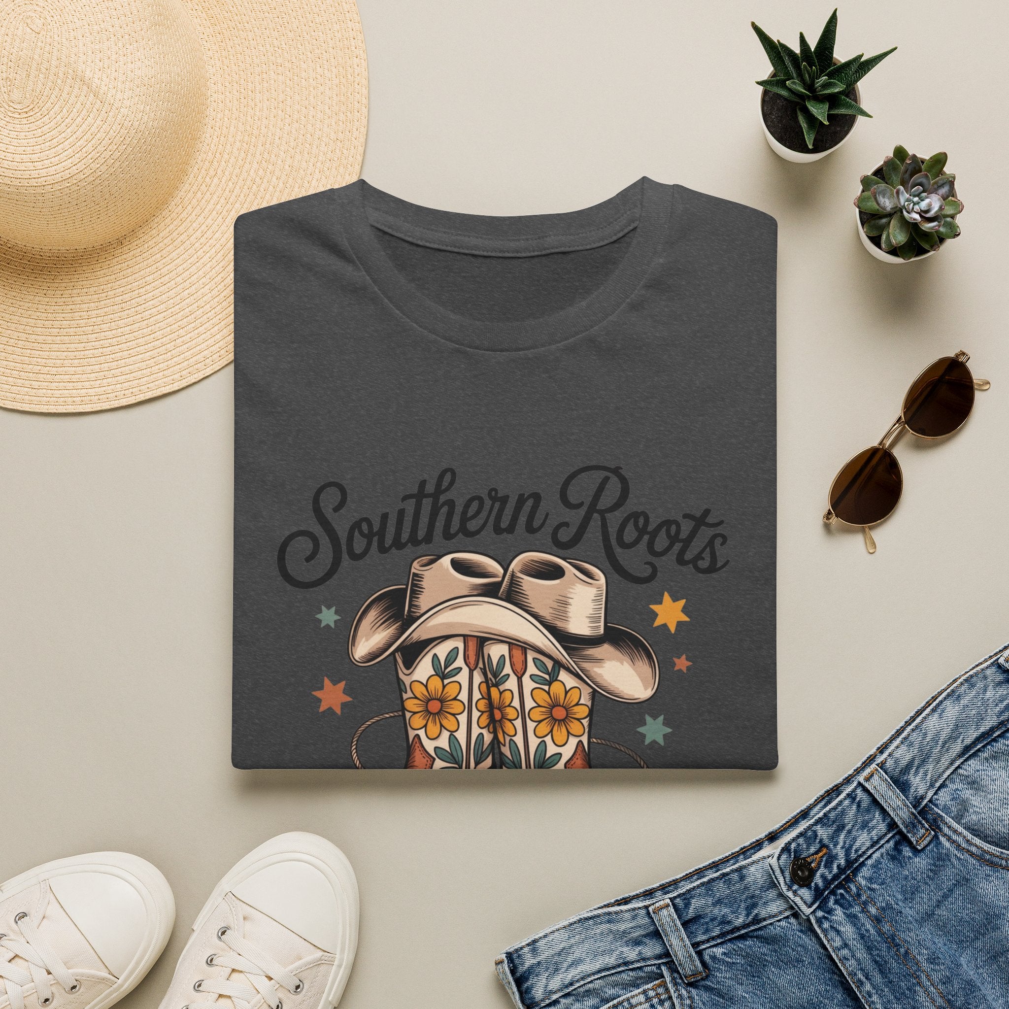 Southern Roots Cowgirl Boots T-Shirt