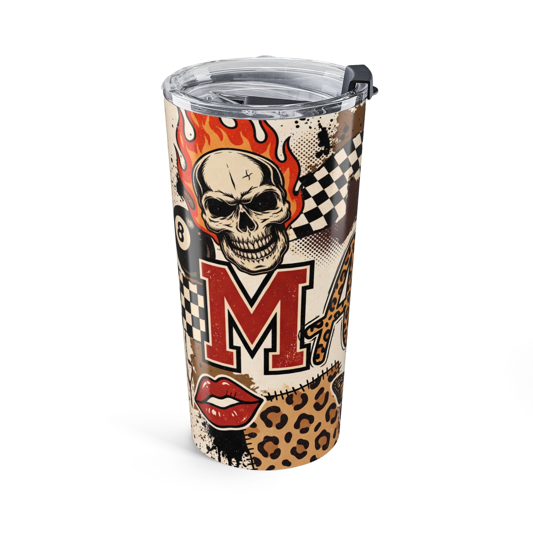 20oz Tumbler — Retro Rockabilly Route 66 Collage