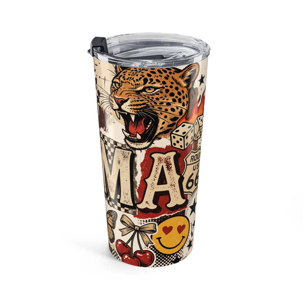 20oz Tumbler — Retro Rockabilly Route 66 Collage